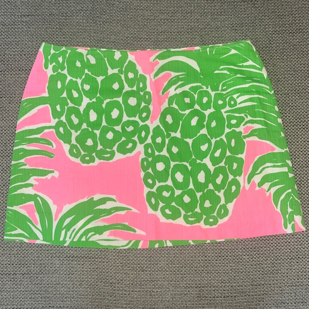 LILLY PULITZER Pineapple Flamenco Print TATE SKIRT Green & Pink Mini 4
